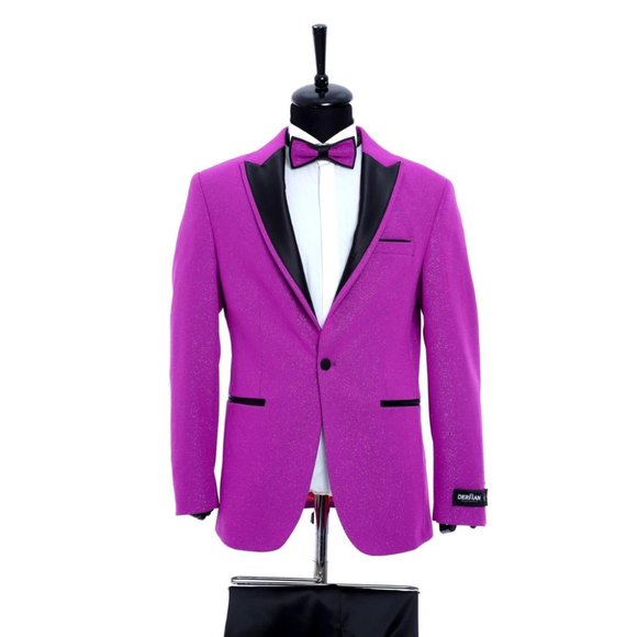 Derman Lilac Pointed Collar Silvery Classic 2 Piece Tuxedo - Picture 1 of 4